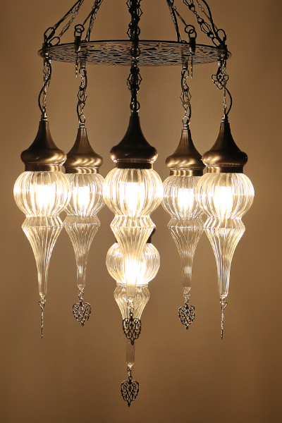 Stylish Design Chandelier with 7 Special Pyrex Glasses